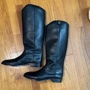 Frye Black Leather Knee-High Boots